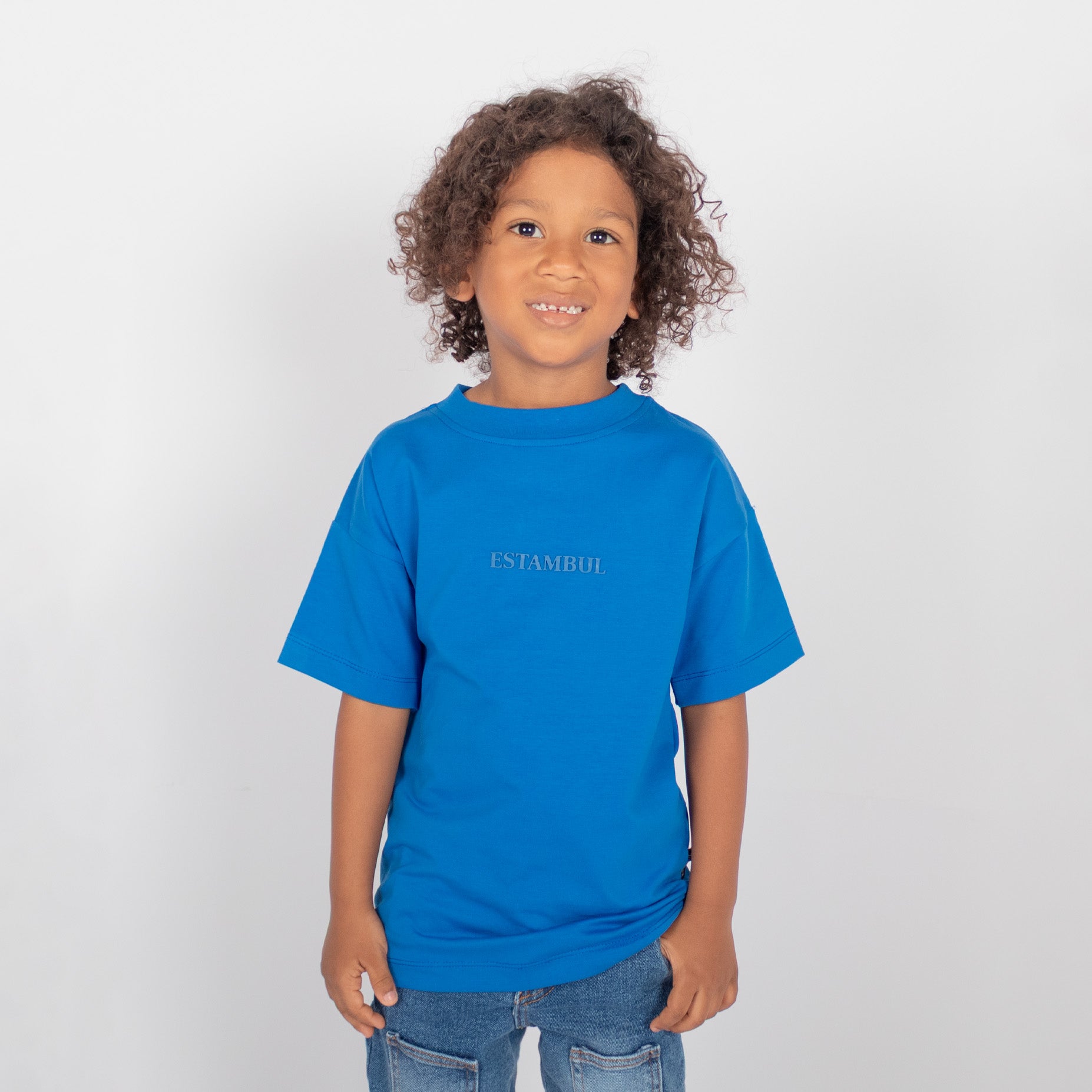 Oversize niño basica azul
