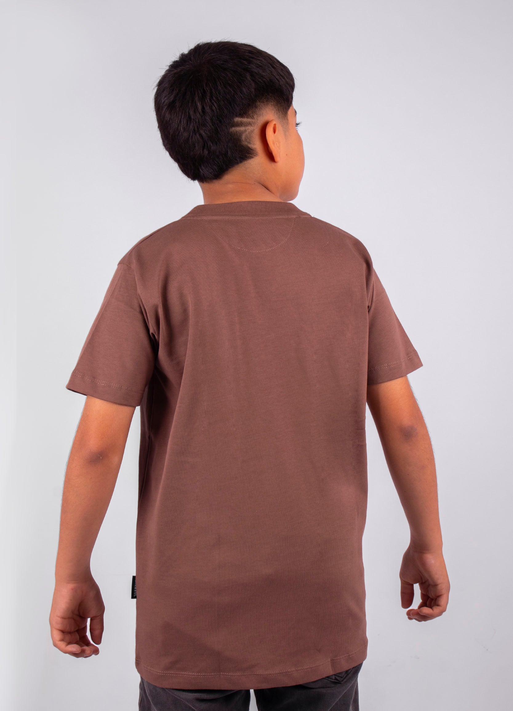 Camiseta niño basica cafe