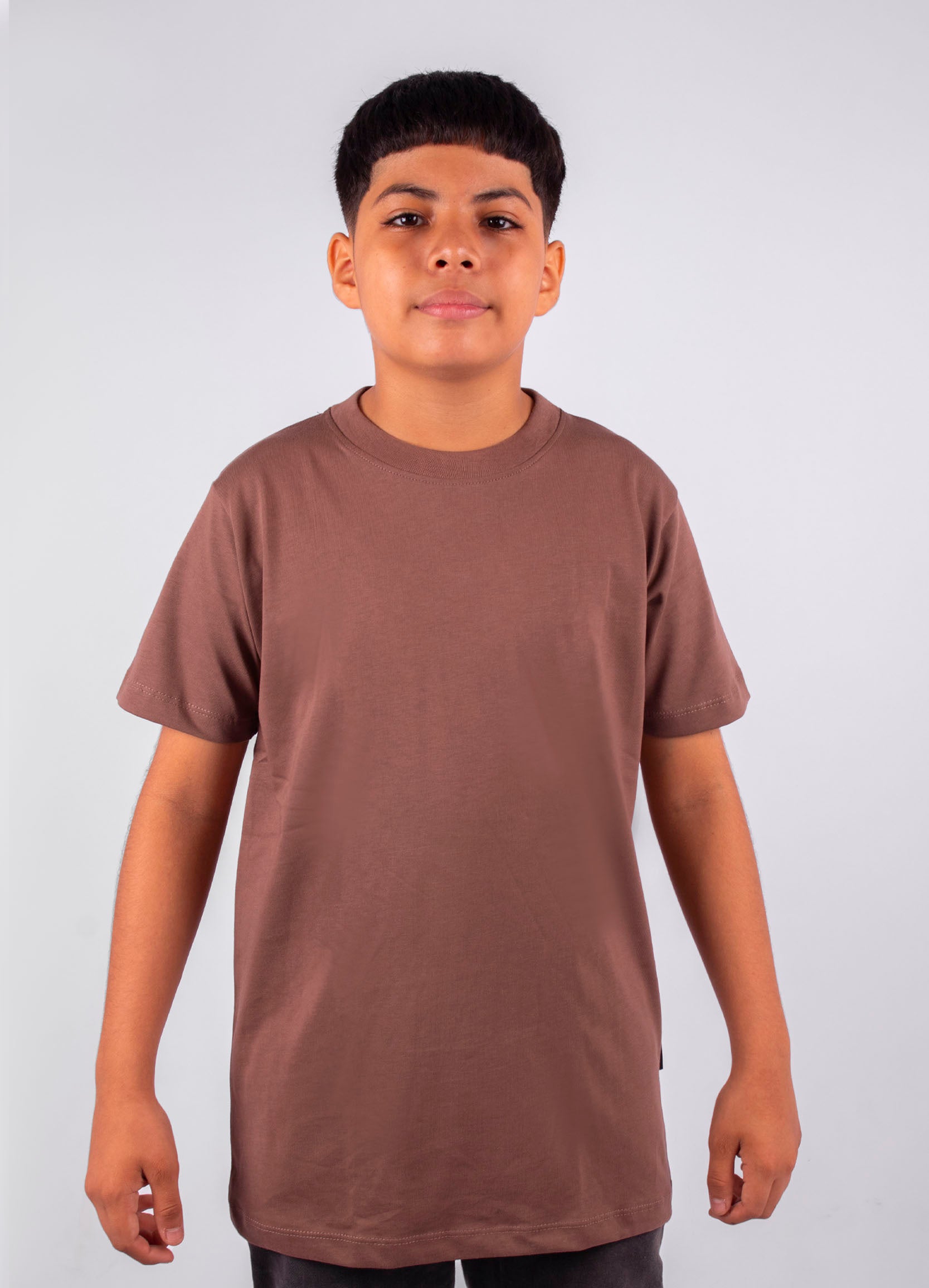 Camiseta niño basica cafe