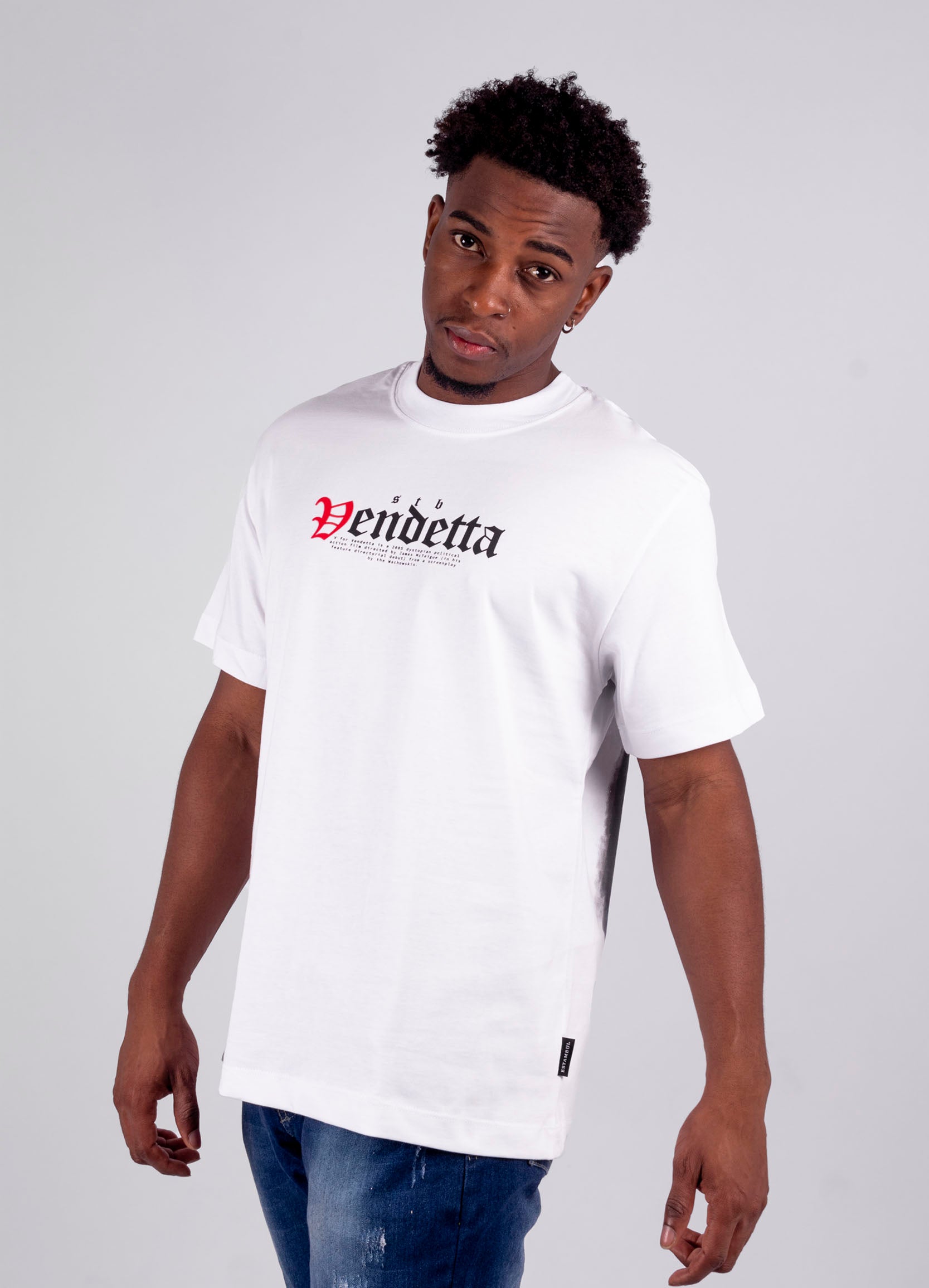 Oversize hombre estampada Vendetta