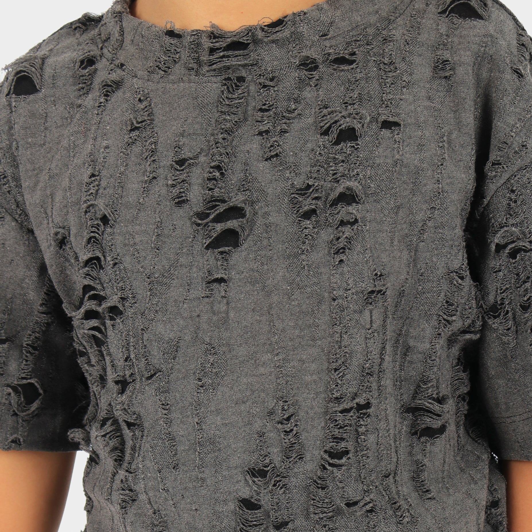 Oversize niño rotos gris oscura