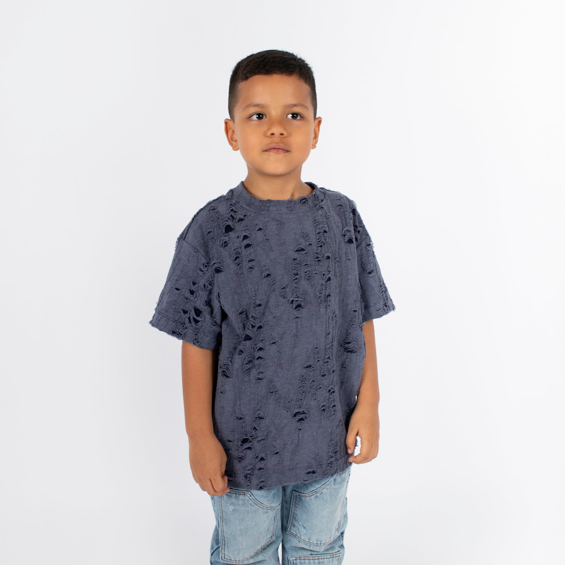 Oversize niño rotos morada