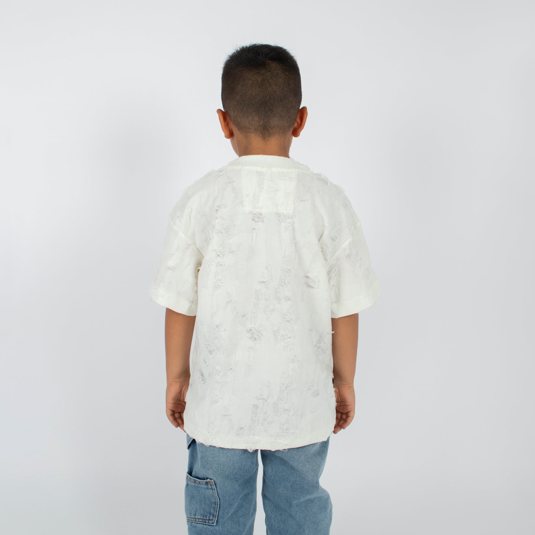 Oversize niño rotos blanca