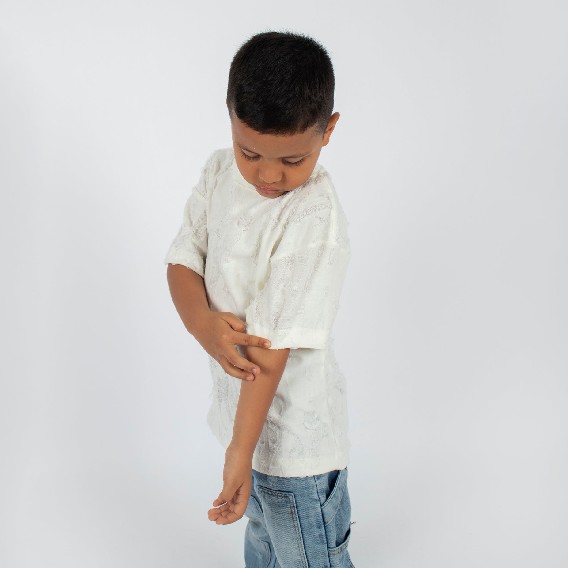 Oversize niño rotos blanca