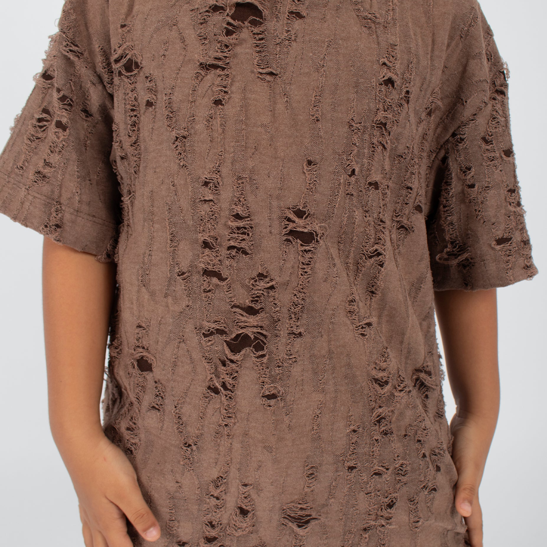 Oversize niño rotos cafe