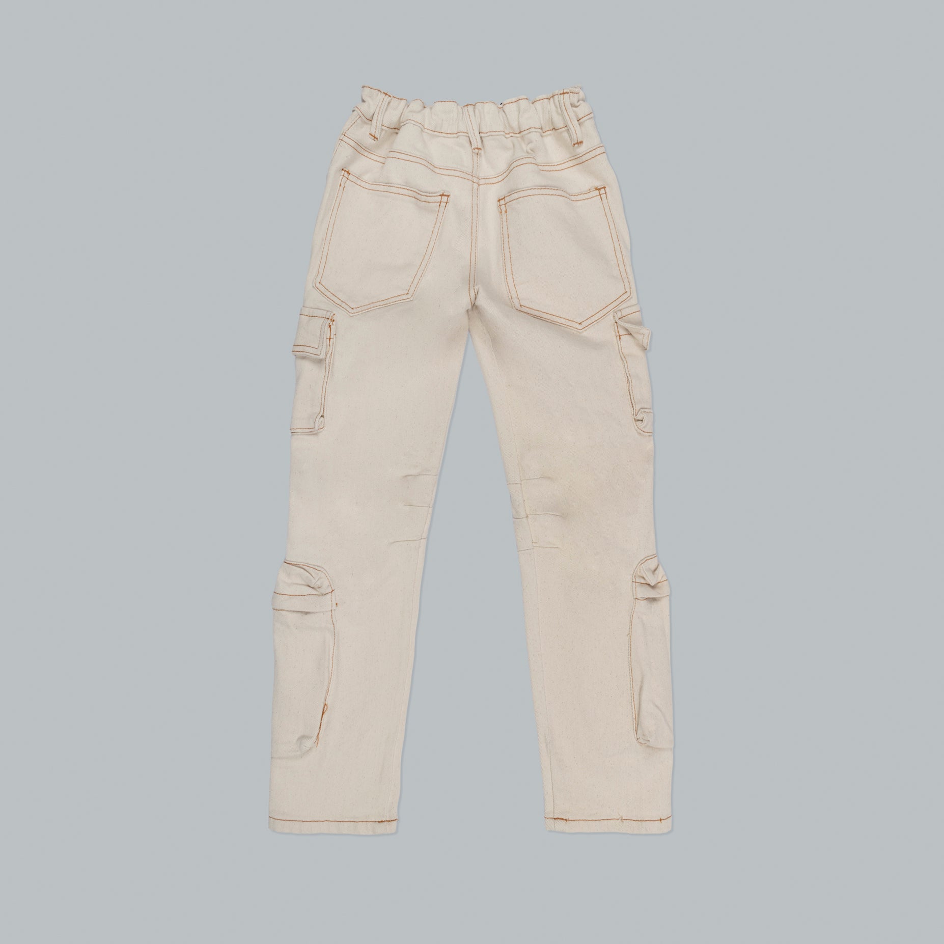 jean niño cargo beige