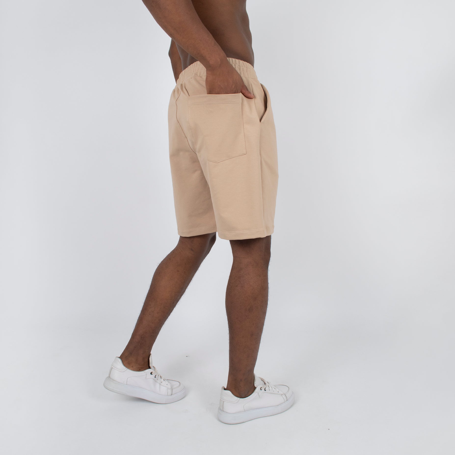 Pantaloneta hombre burda camel