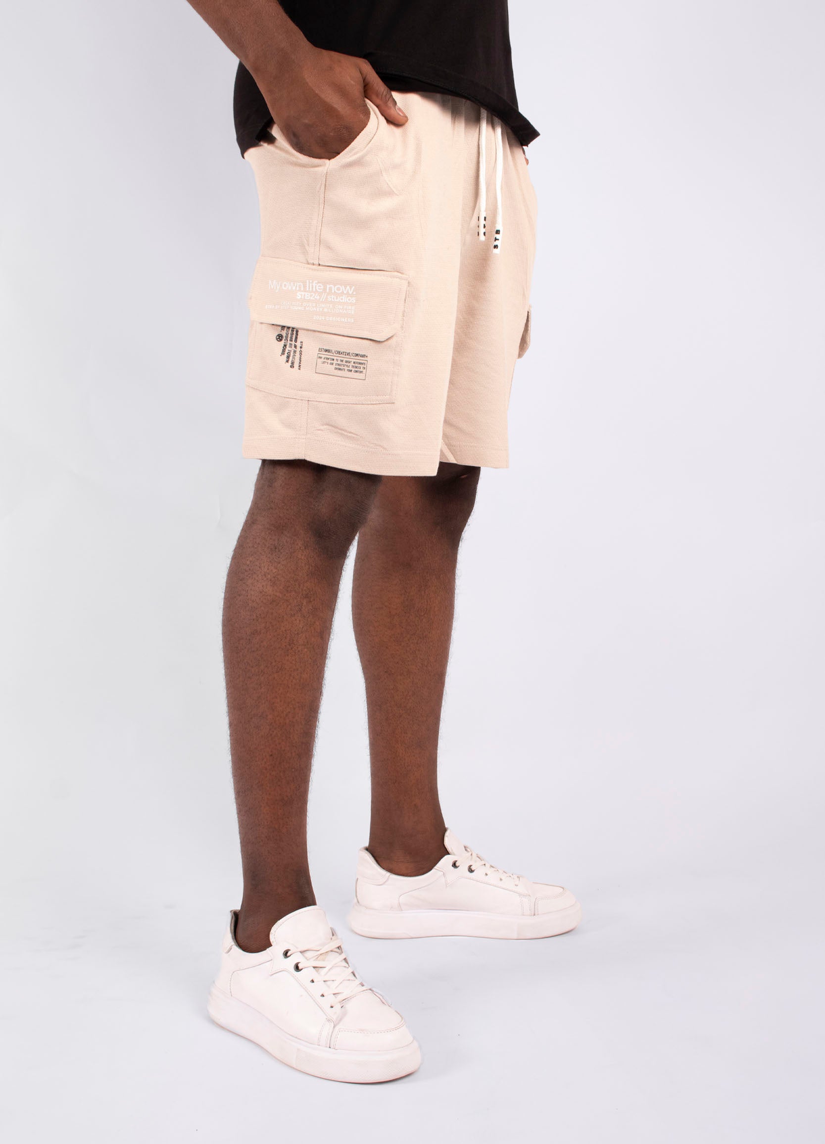 Pantaloneta hombre Cargo Camel