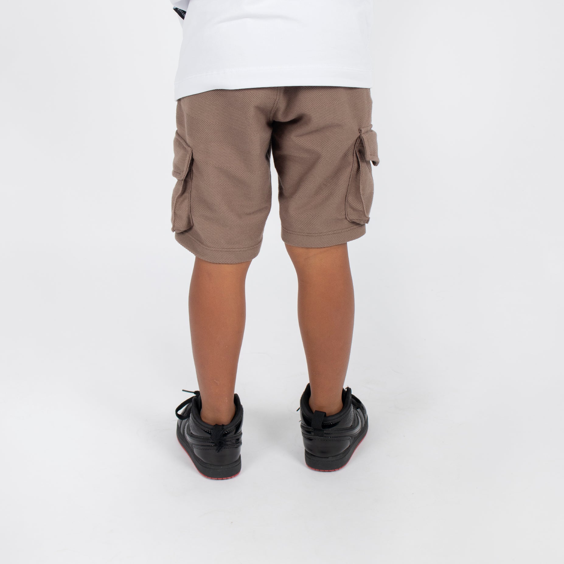 Pantaloneta niño cargo textura cafe