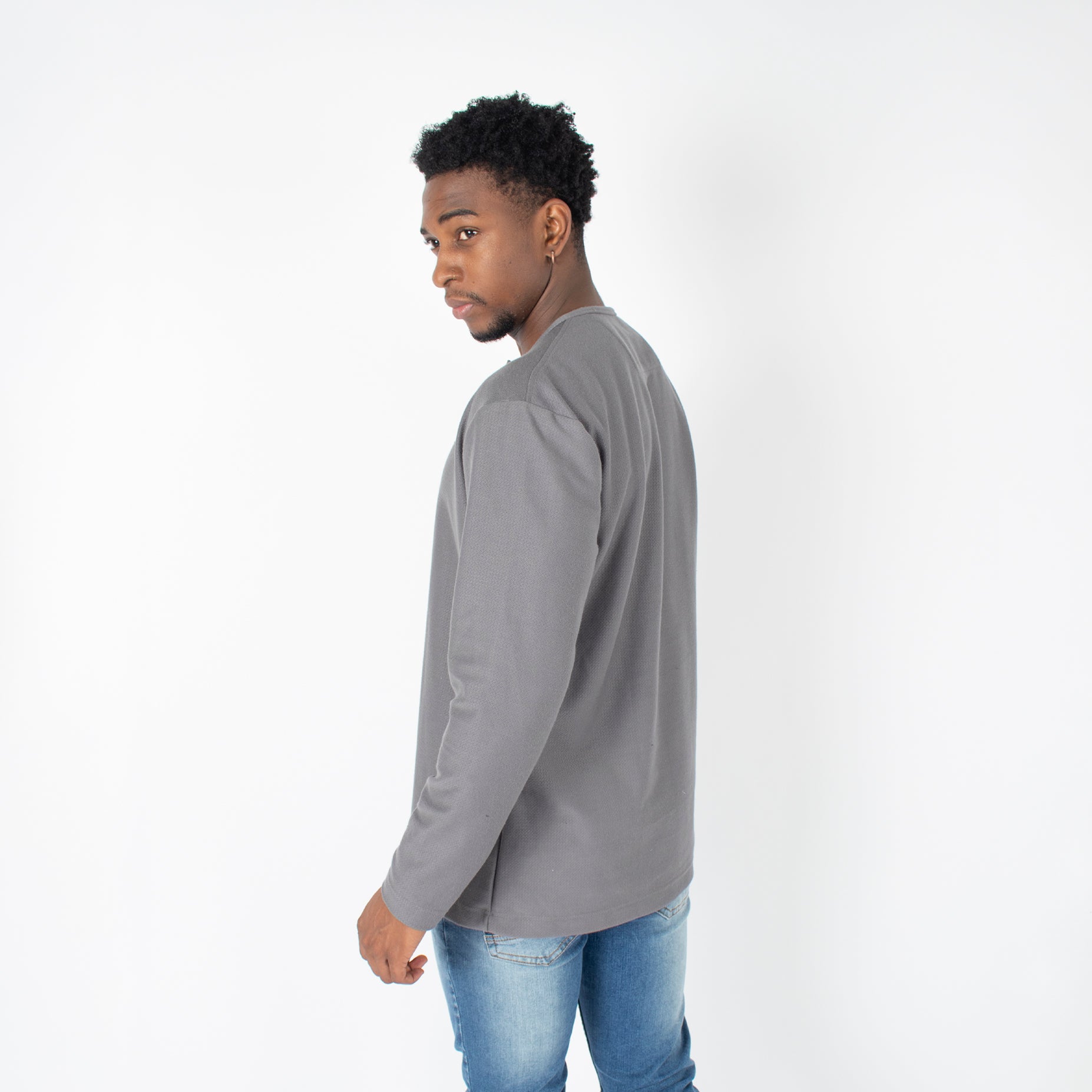 Polo hombre textura gris