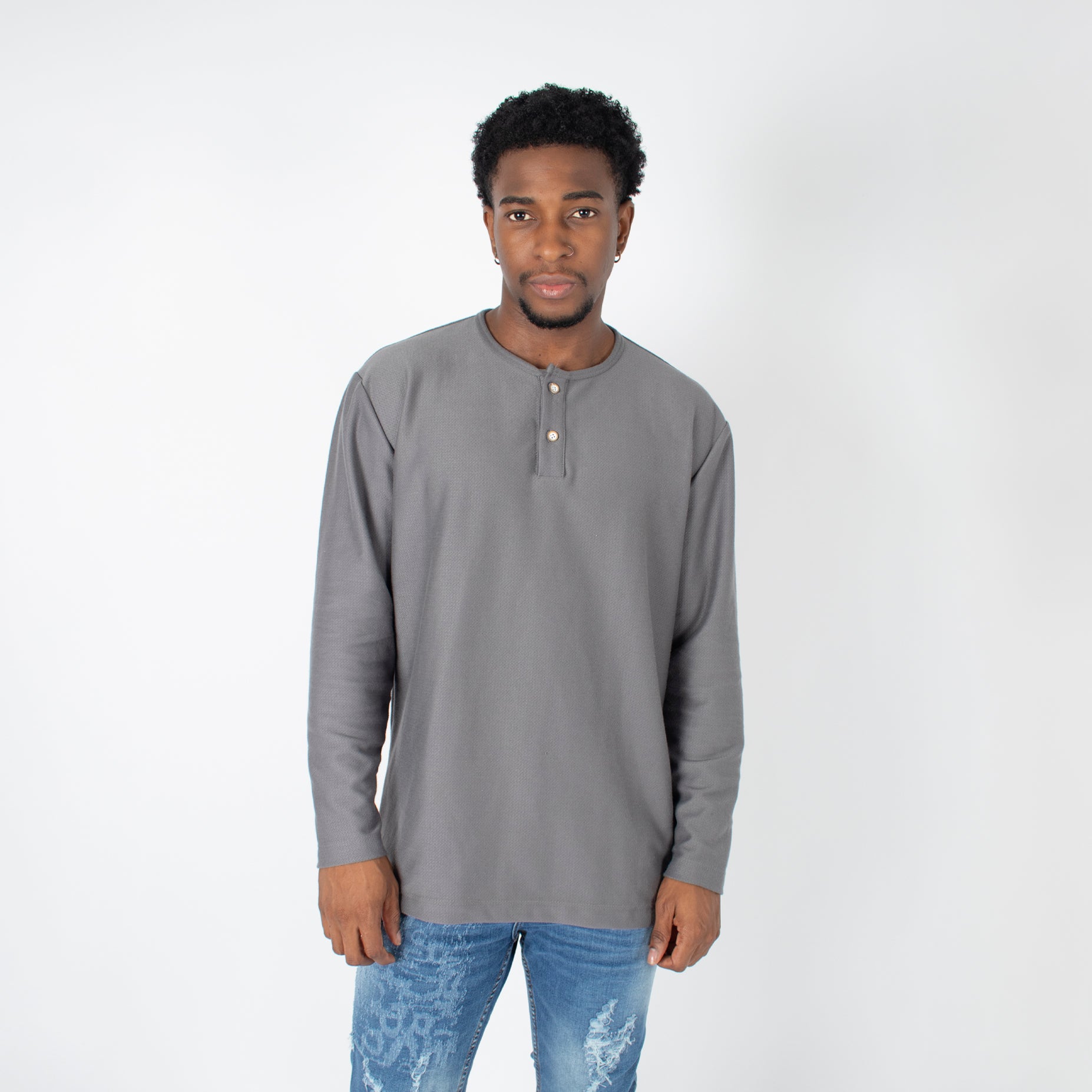 Polo hombre textura gris