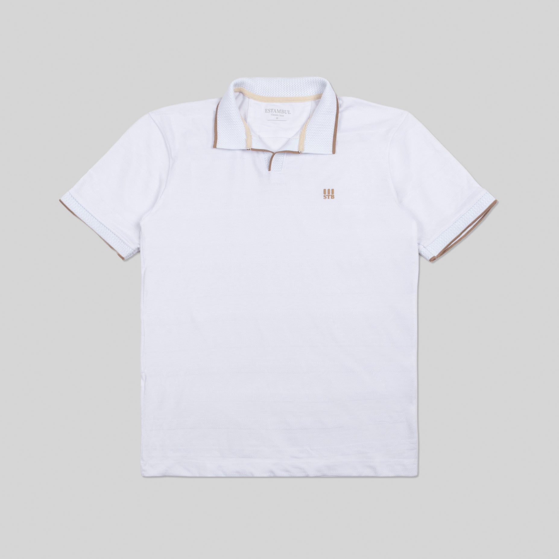 Polo hombre textura blanco