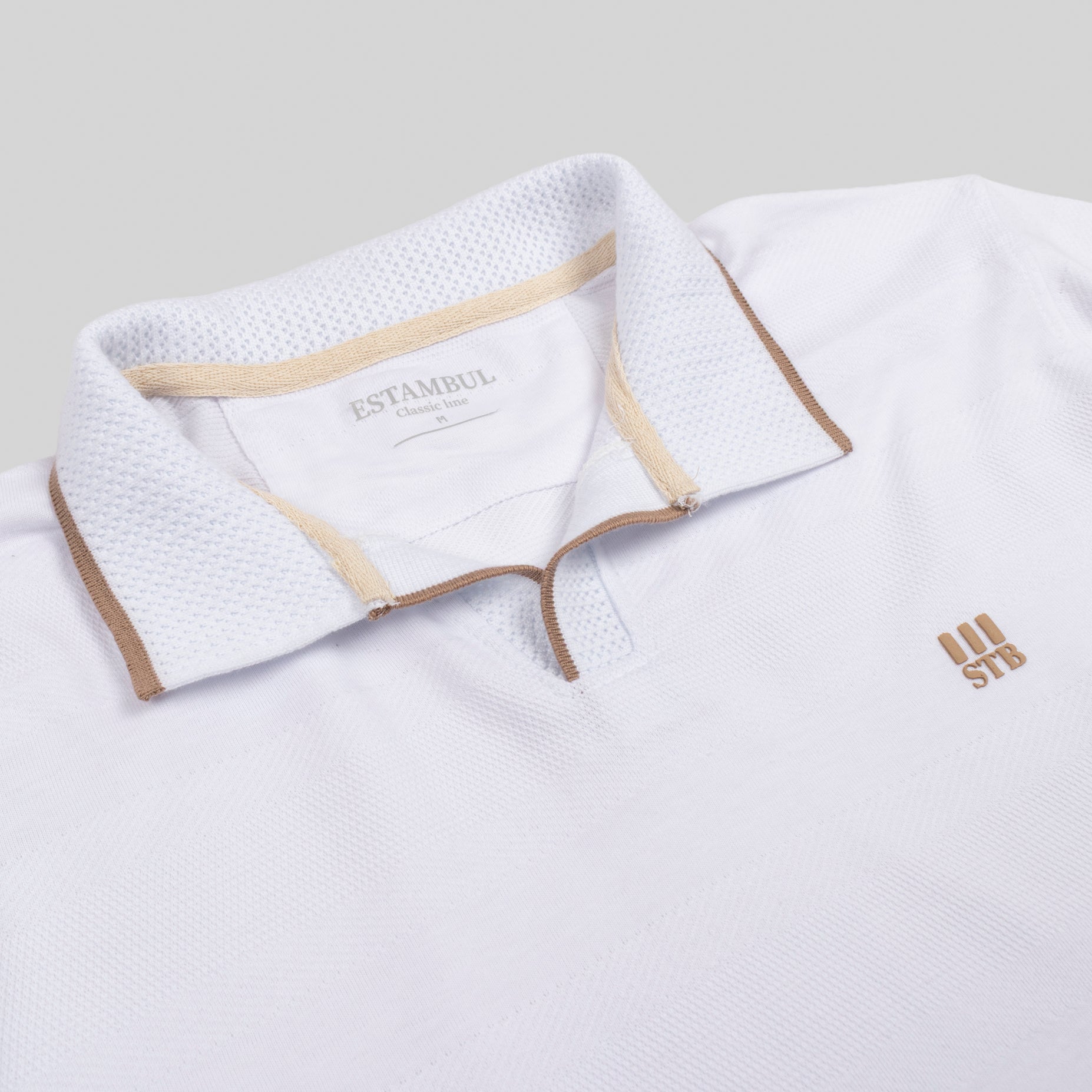 Polo hombre textura blanco