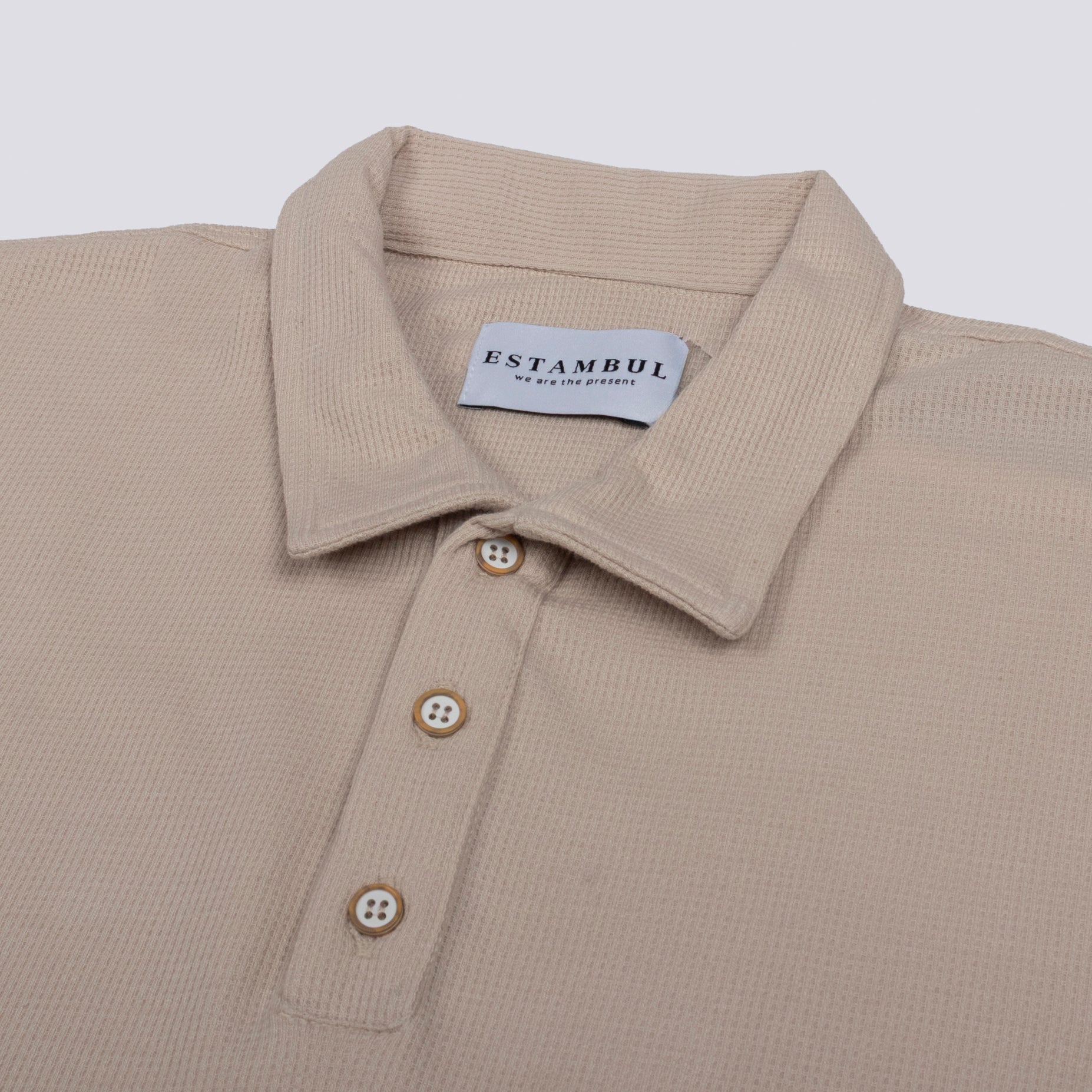 Polo hombre textura camel
