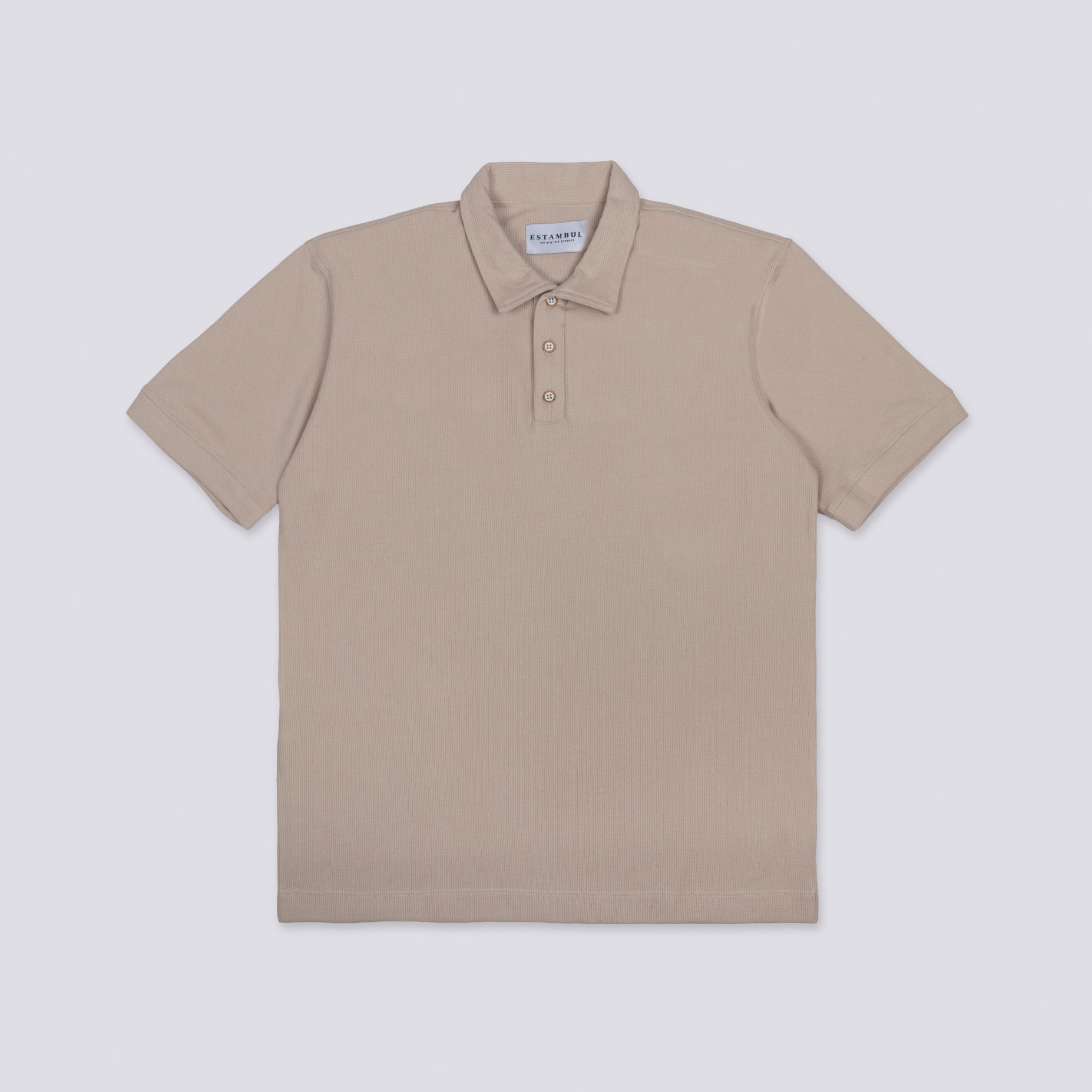 Polo hombre textura camel