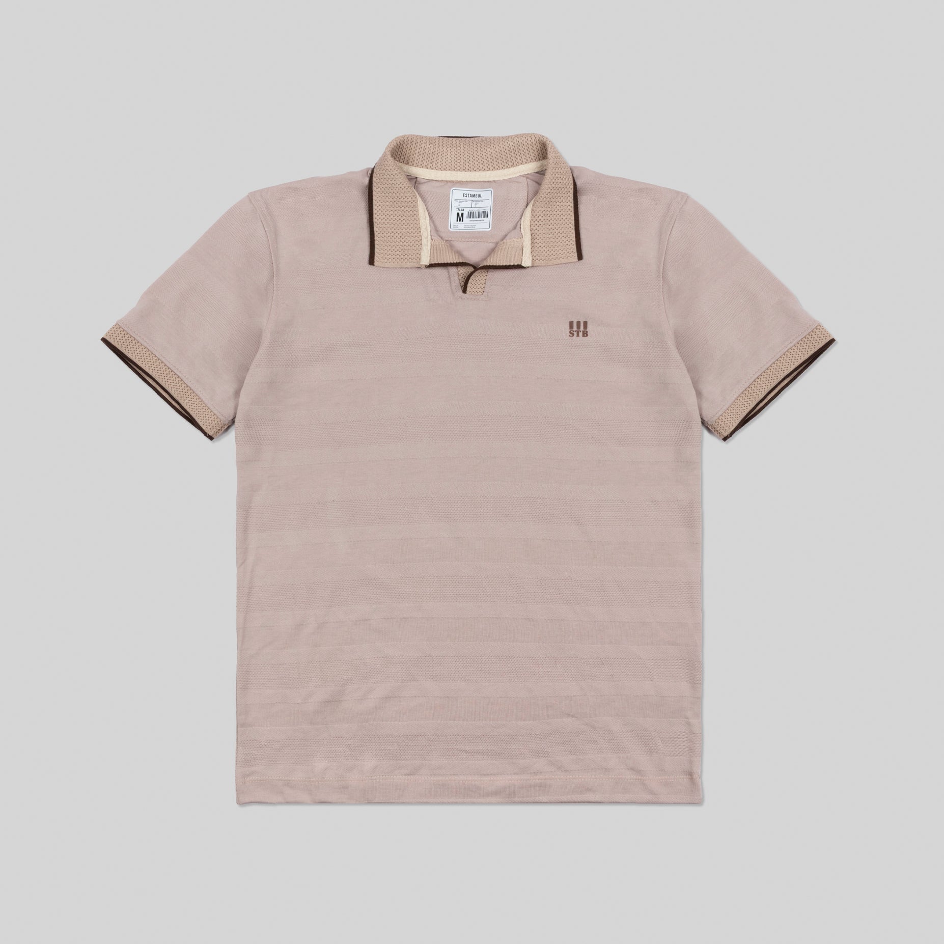 Polo hombre textura y bordado