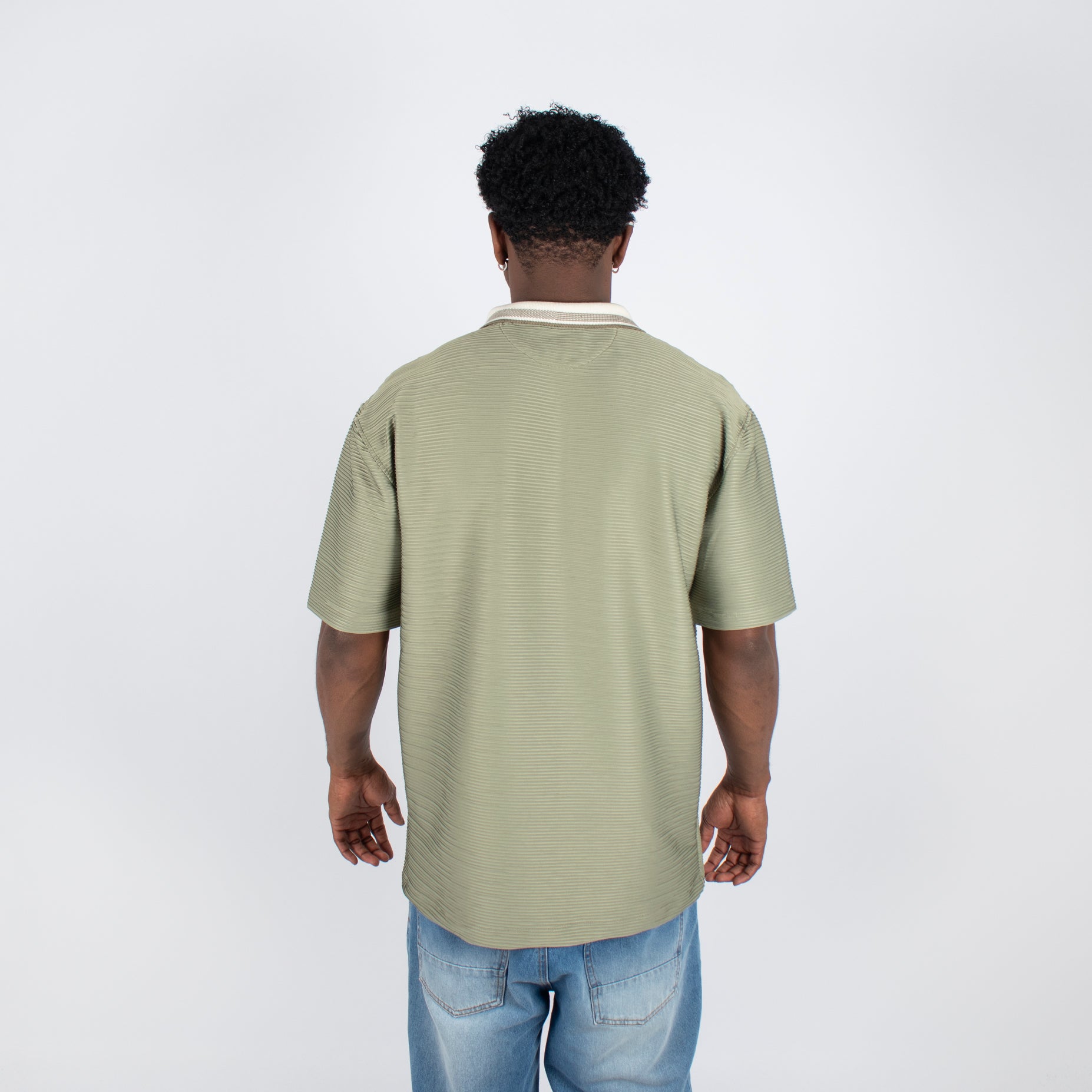 Polo hombre cuello alto verde