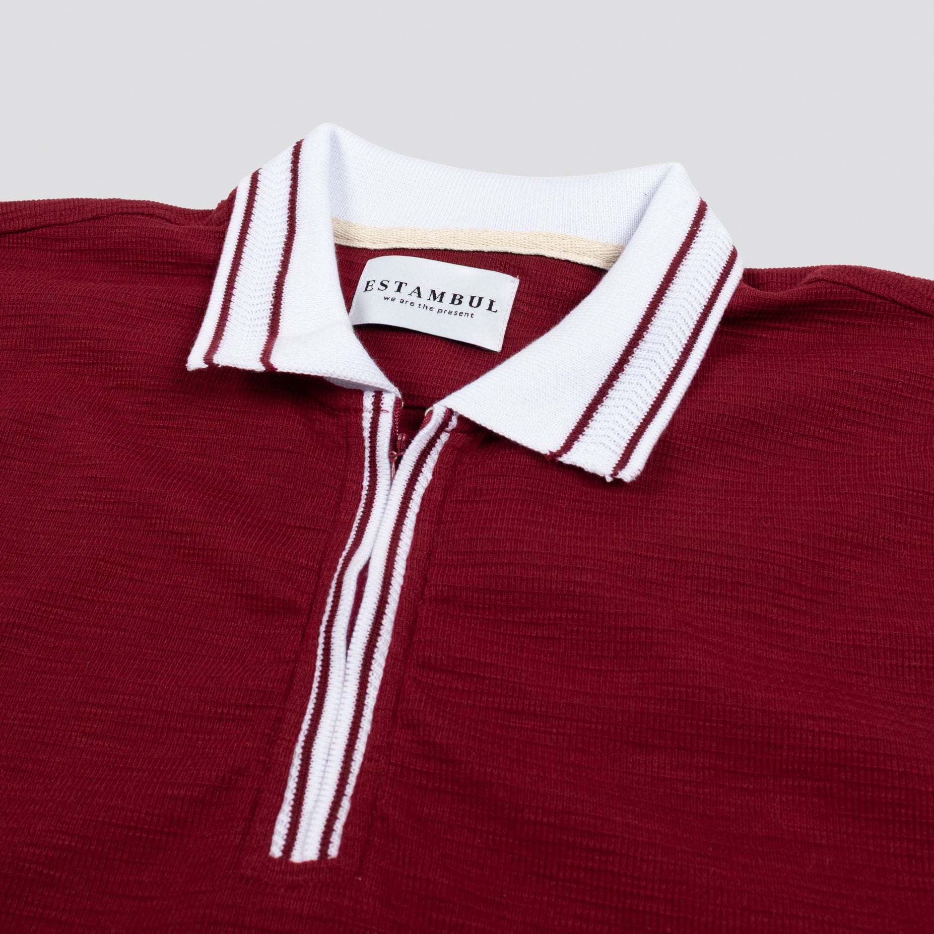 Polo hombre textura vino