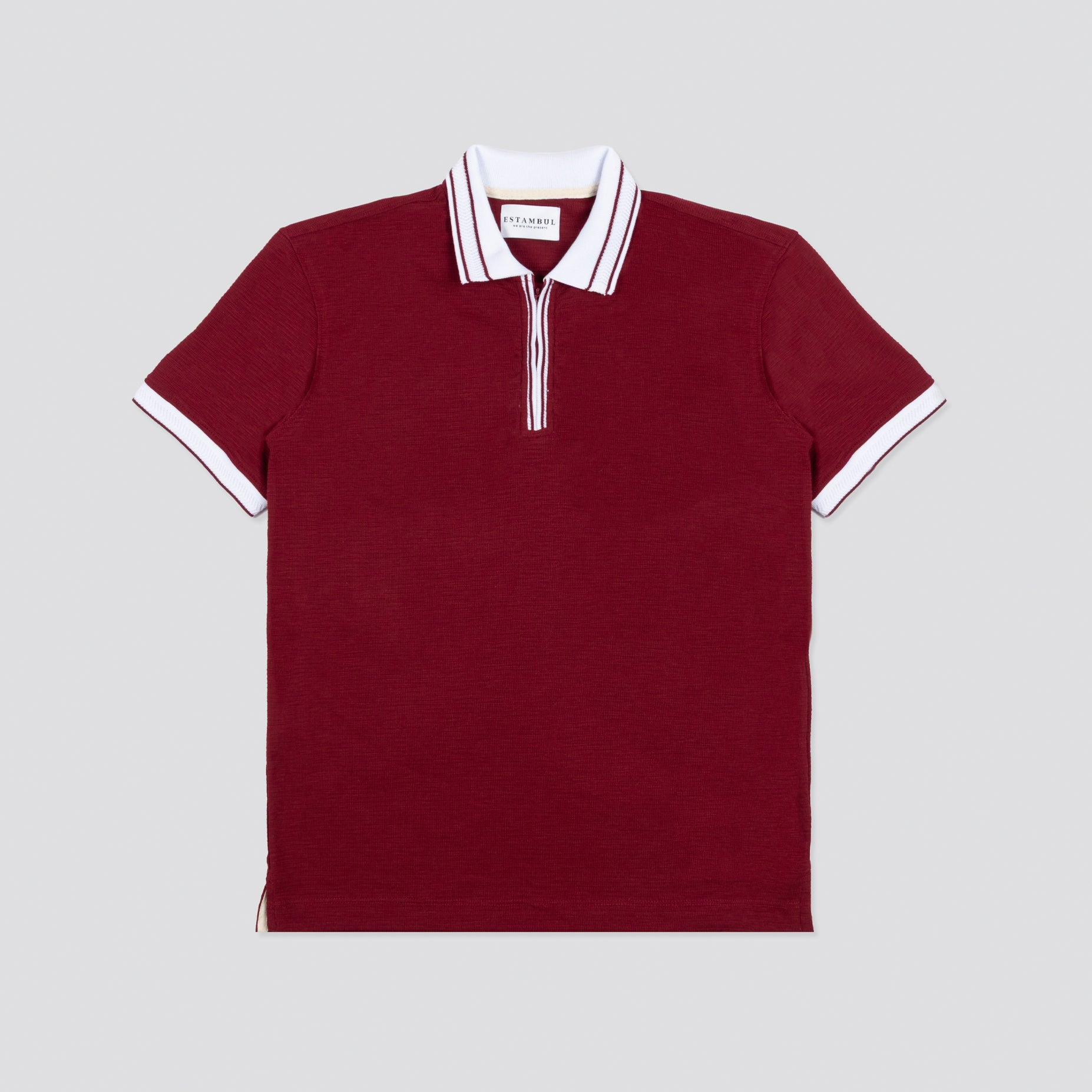 Polo hombre textura vino