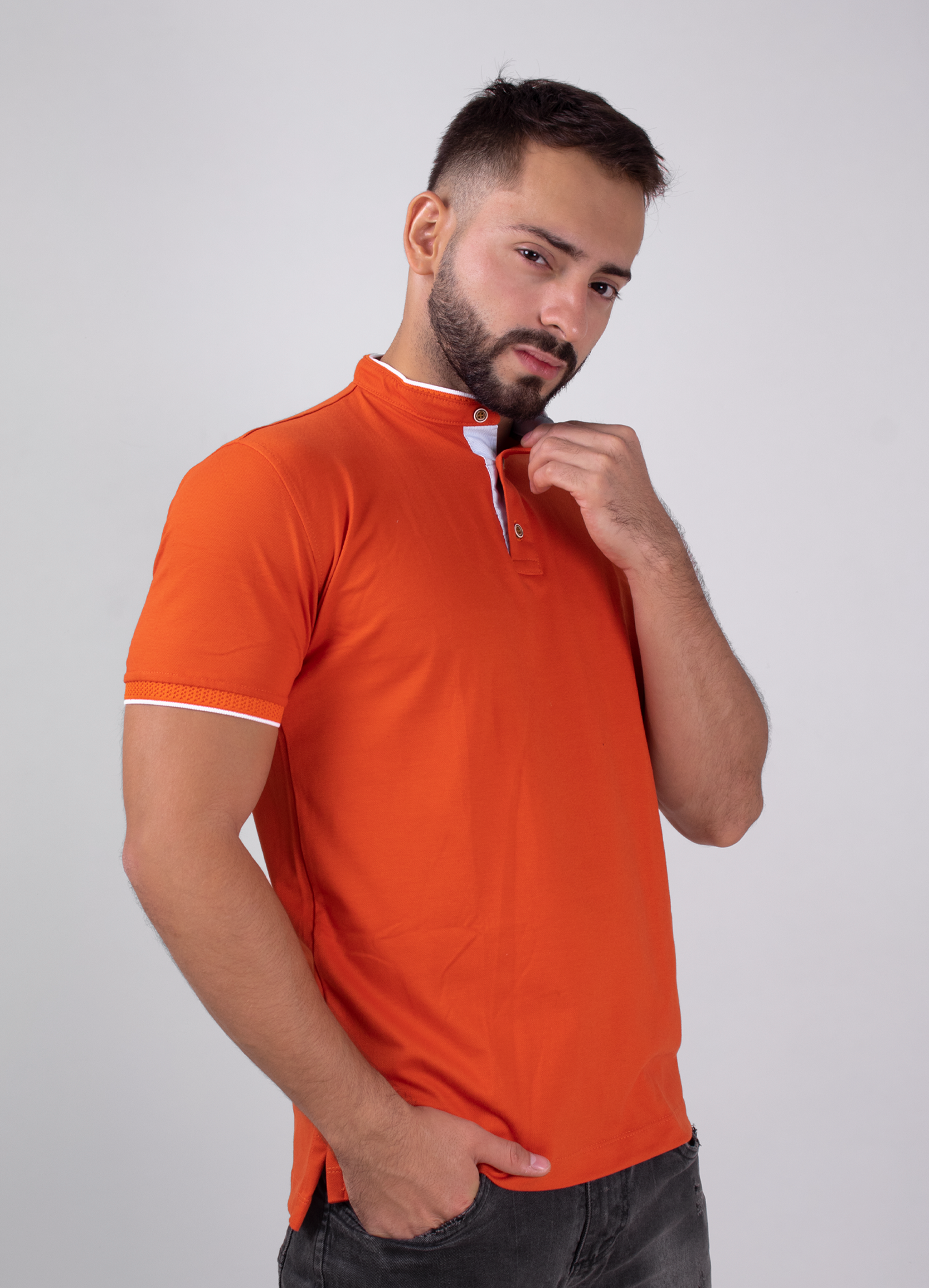 Polo hombre Básico naranja