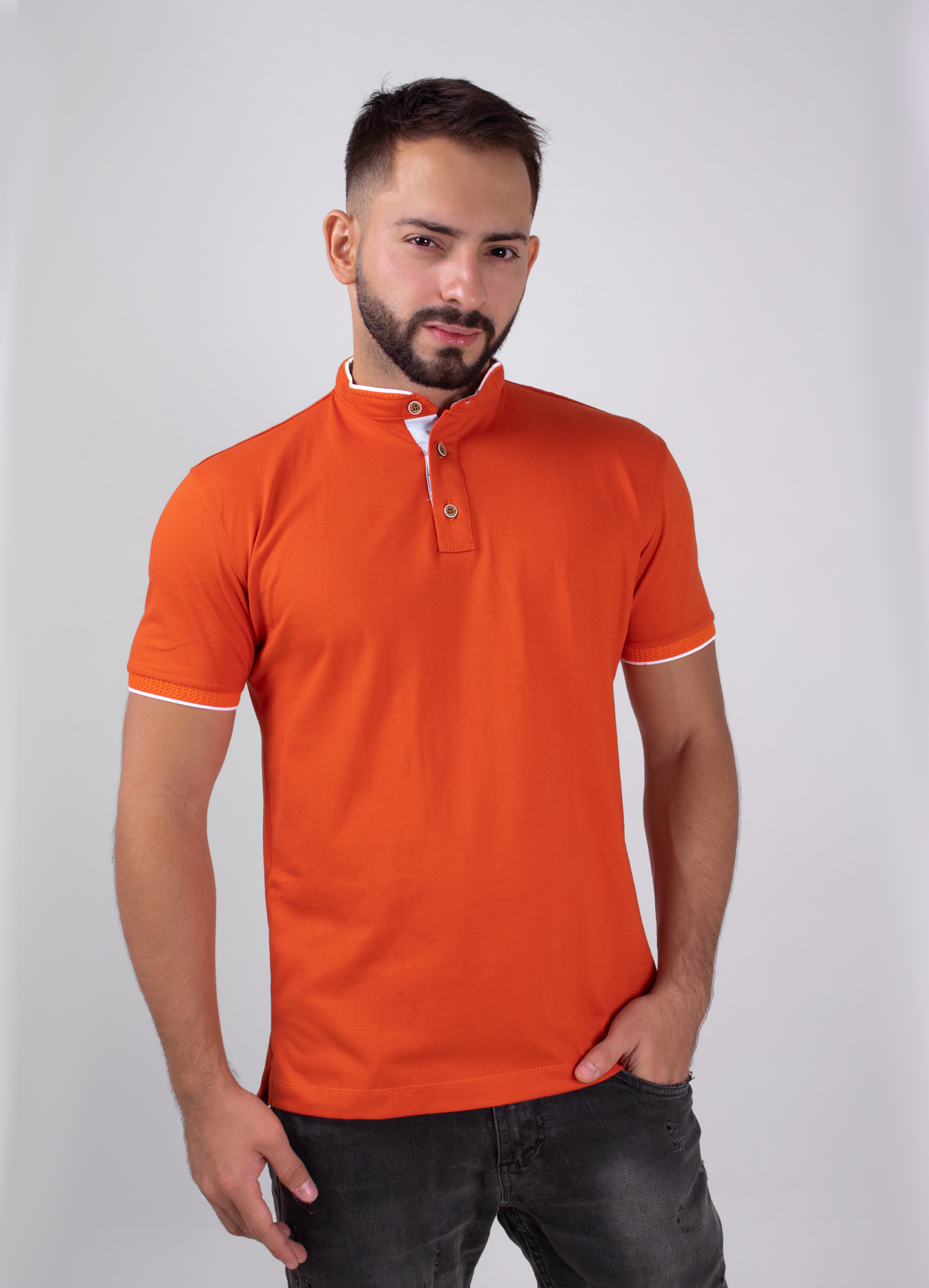 Polo hombre Básico naranja