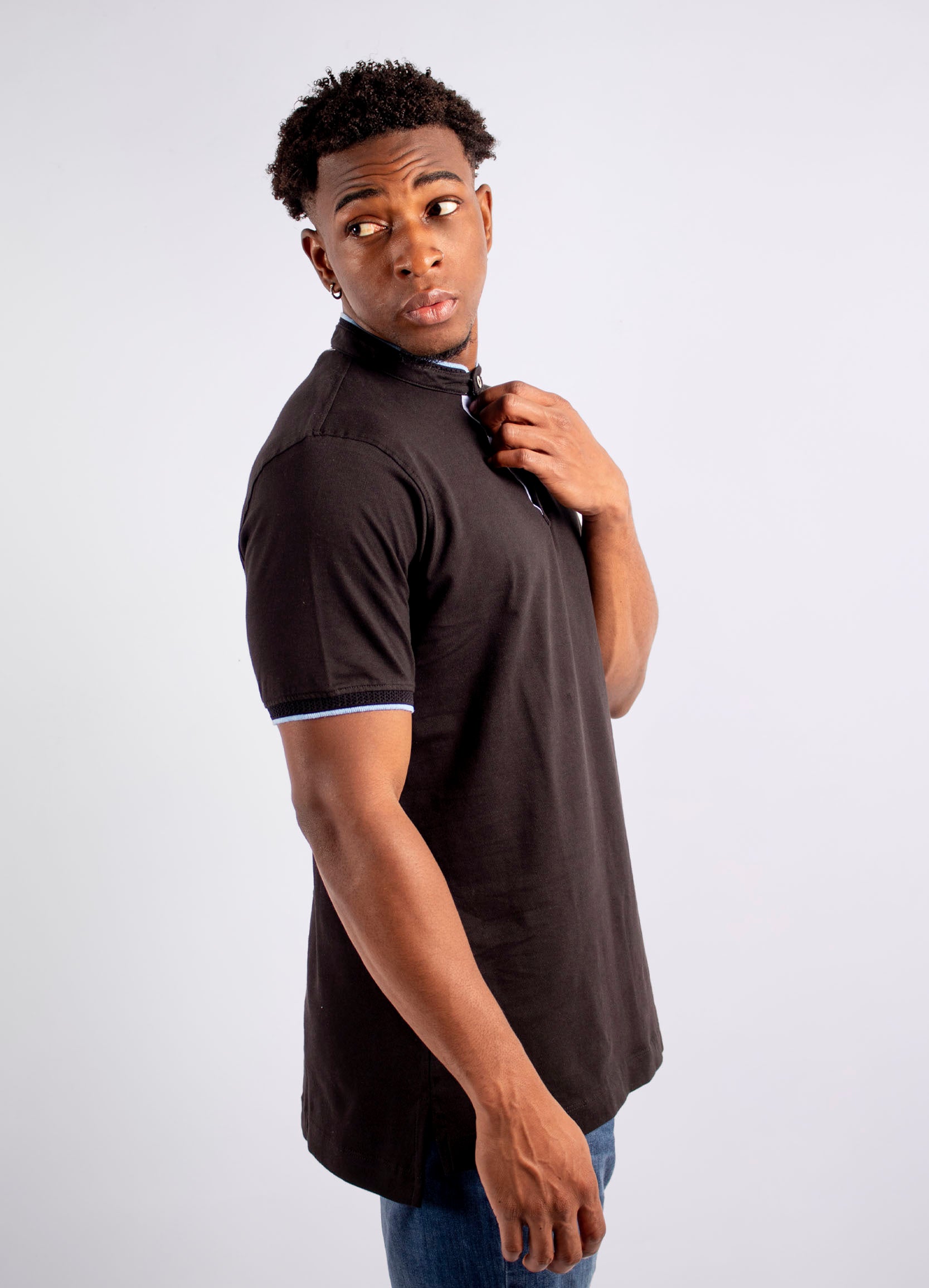 Polo hombre Básico Negro