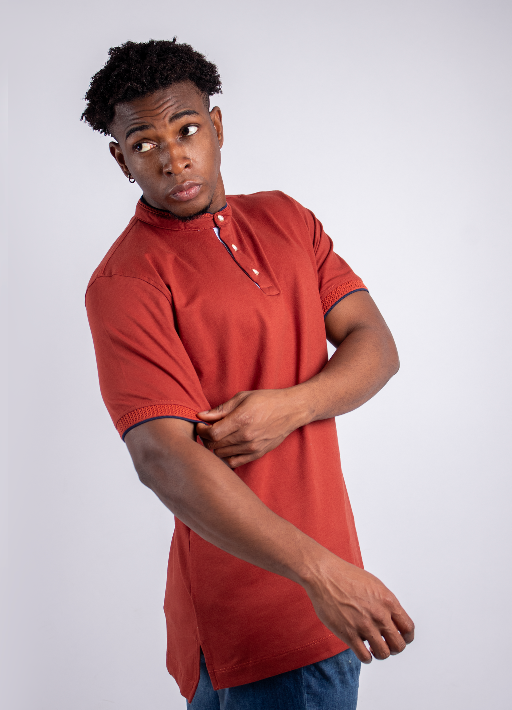 Polo hombre Básico Terracota