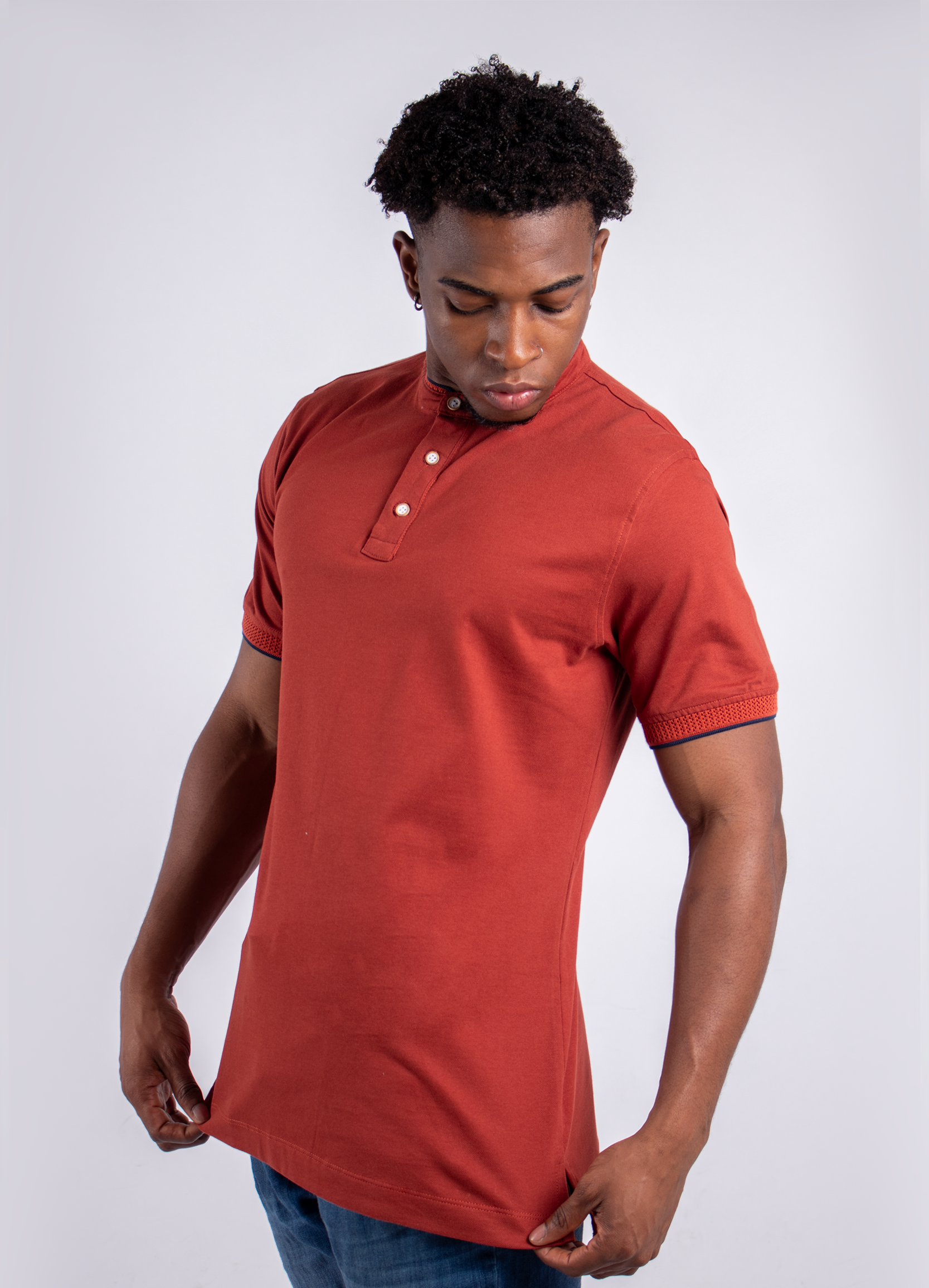 Polo hombre Básico Terracota