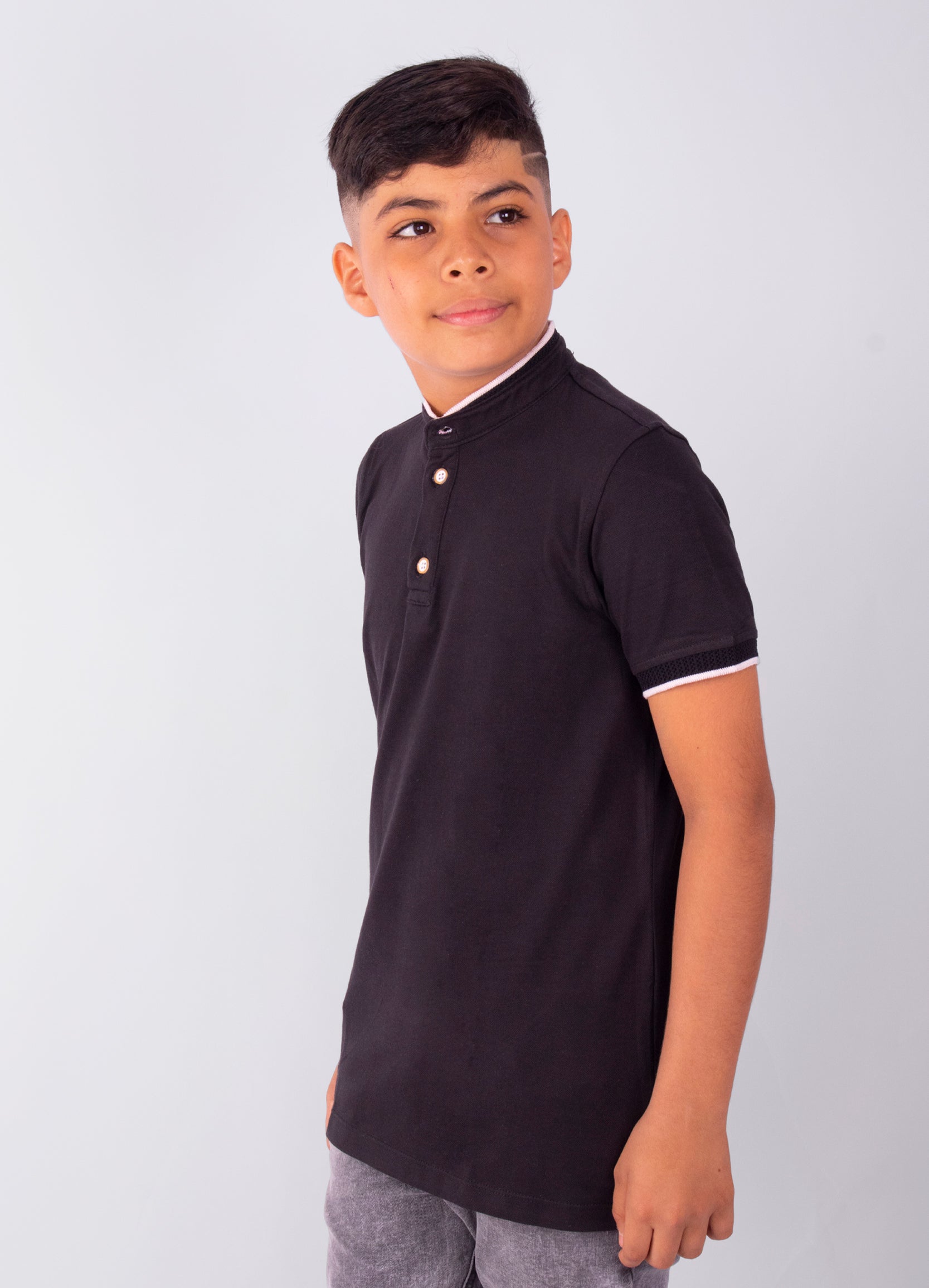 Polo niño basico negro