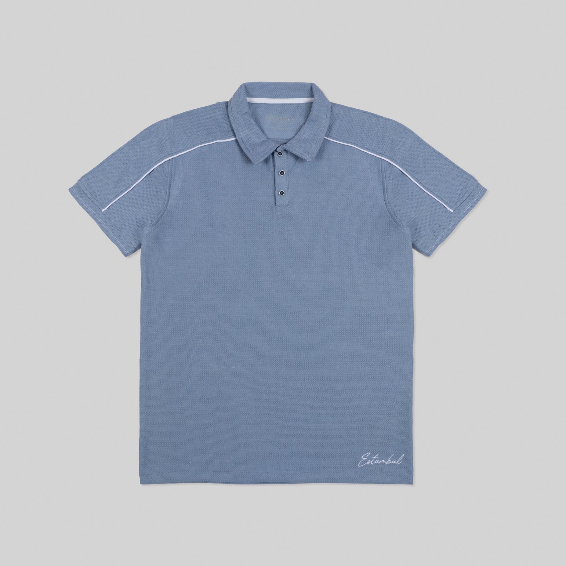 Polo hombre textura y bordado