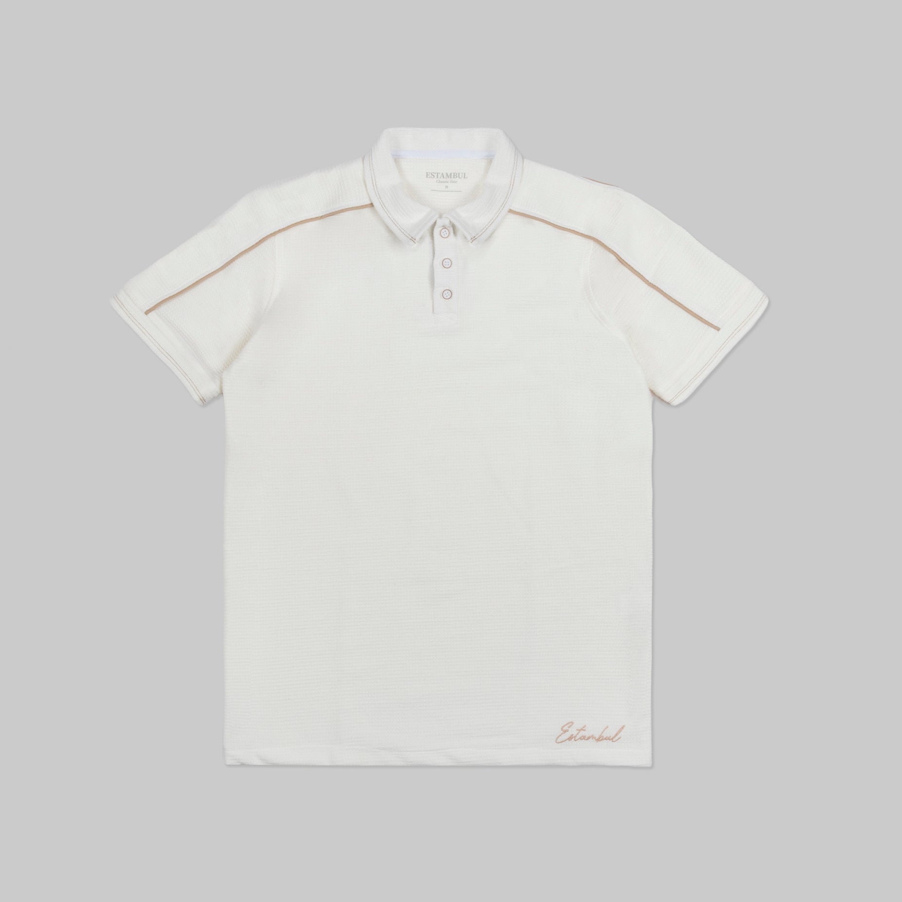 Polo hombre textura y bordado