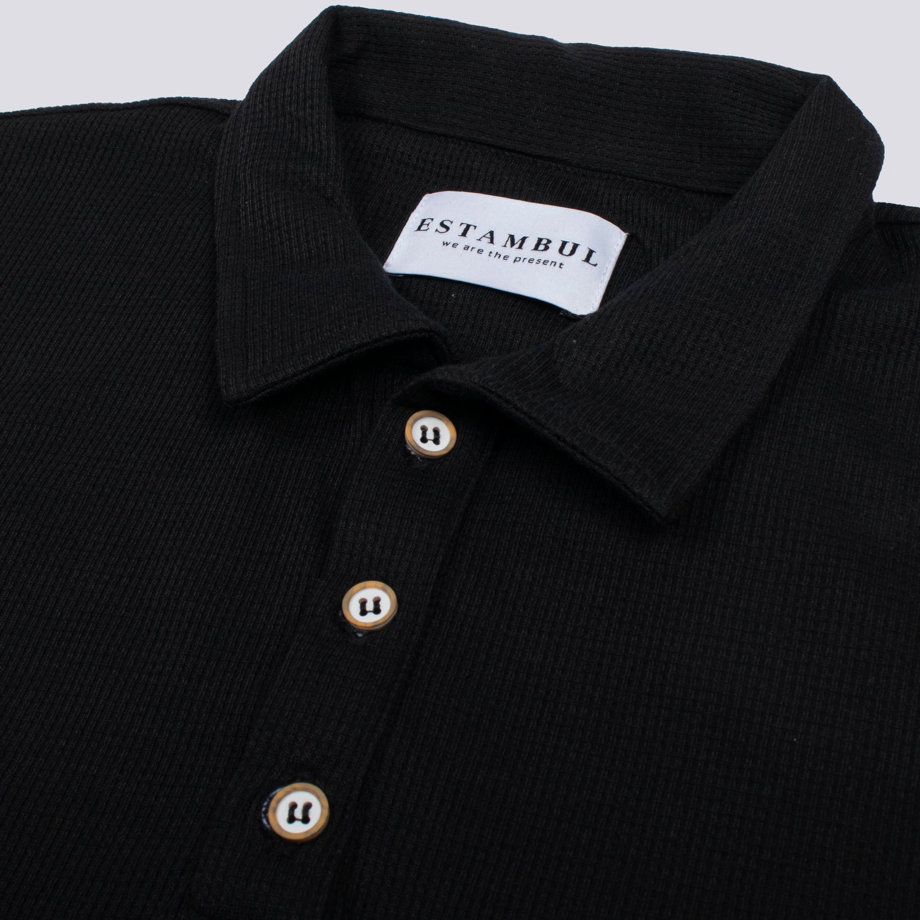 Polo hombre textura negro
