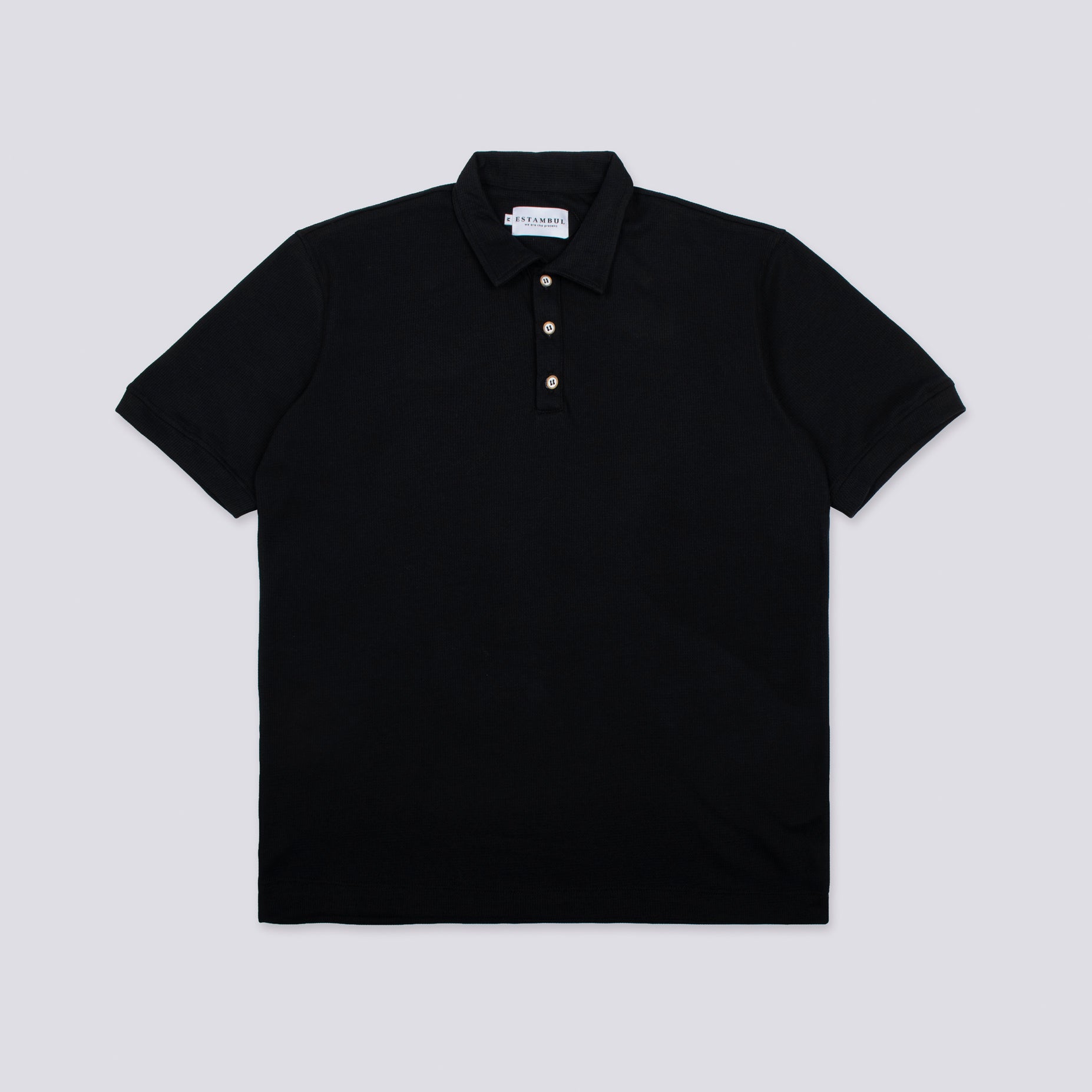 Polo hombre textura negro