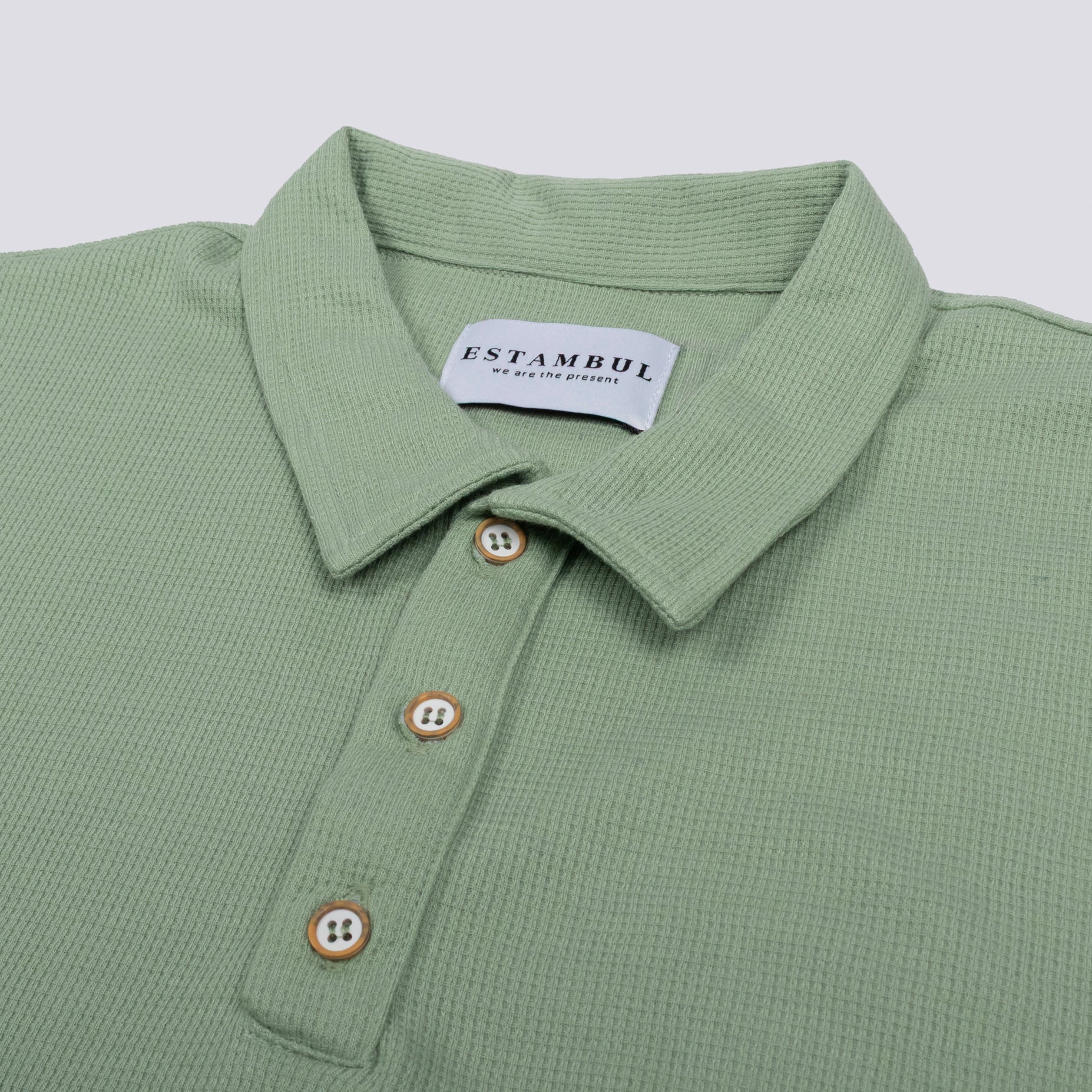 Polo hombre textura verde