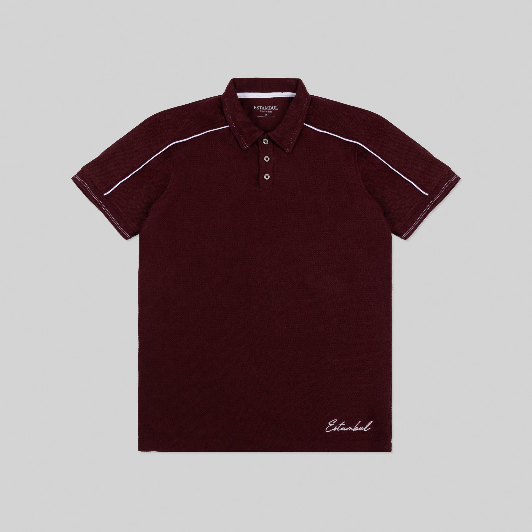 Polo hombre textura y bordado