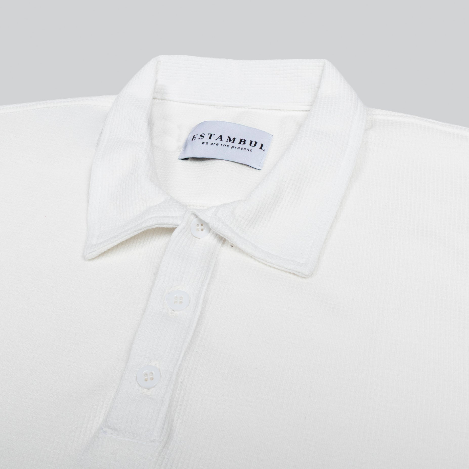 Polo hombre textura blanco