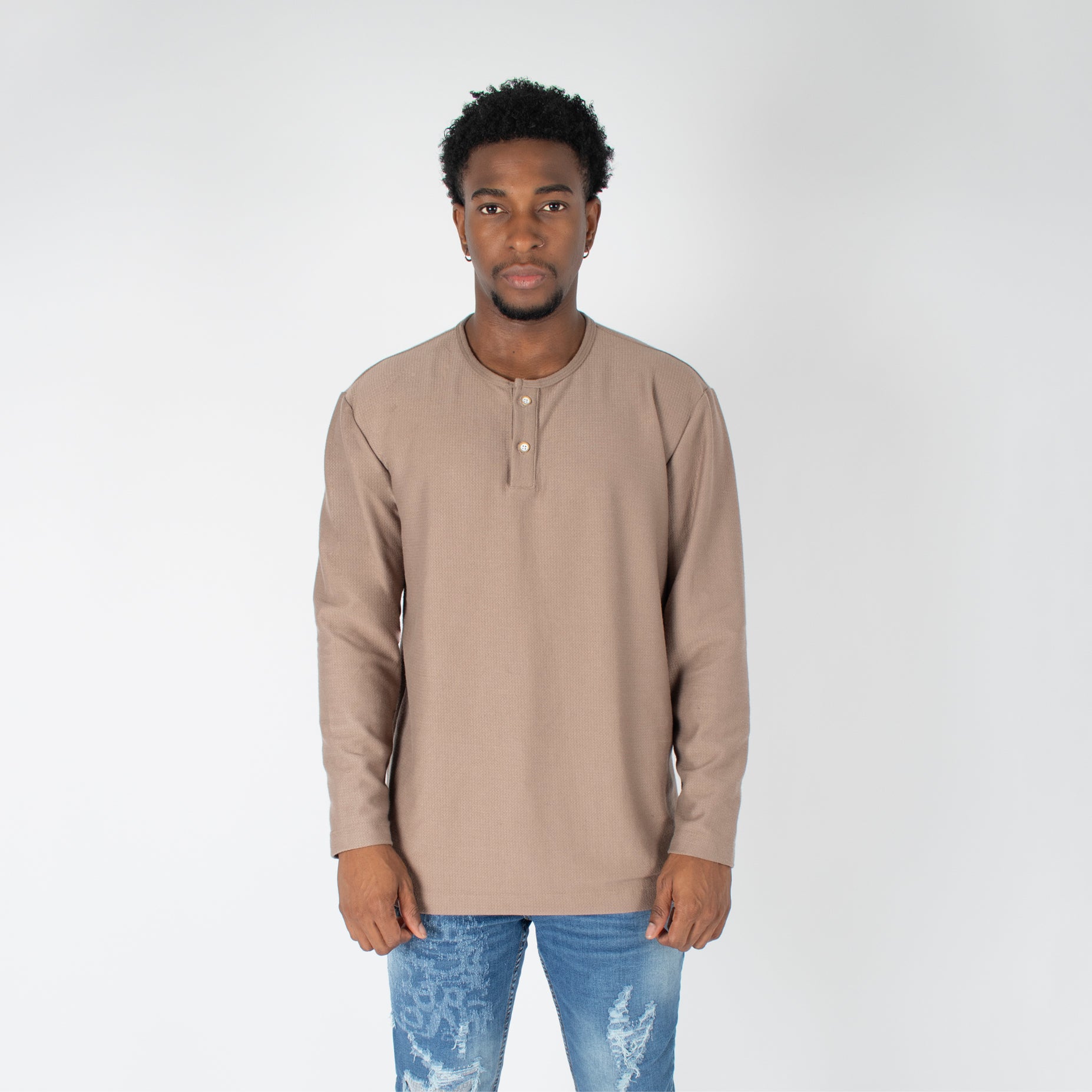 Polo hombre textura taupe