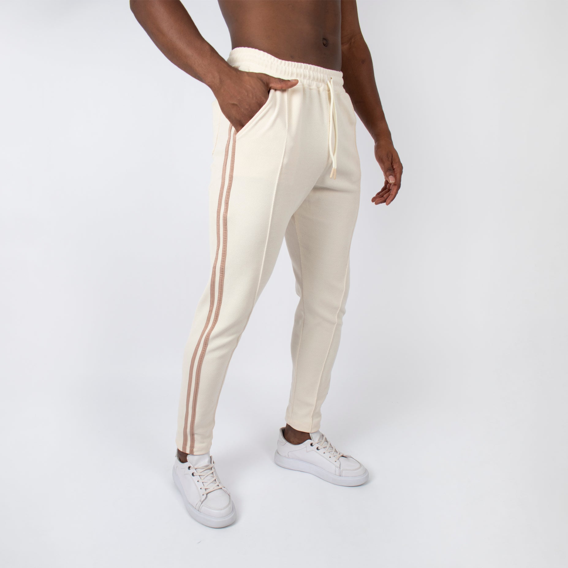 Sudadera hombre textura crema